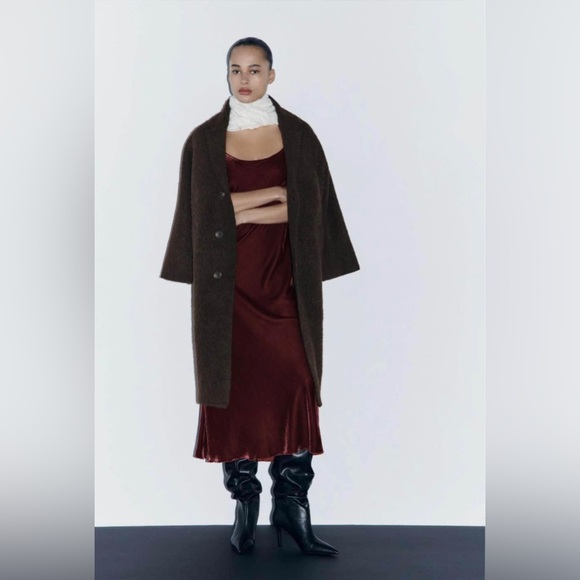 Zara brown wool coat size s - Picture 2 of 7